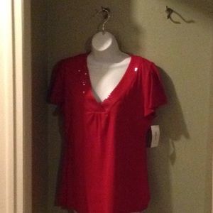 Red Short Sleeve Top
